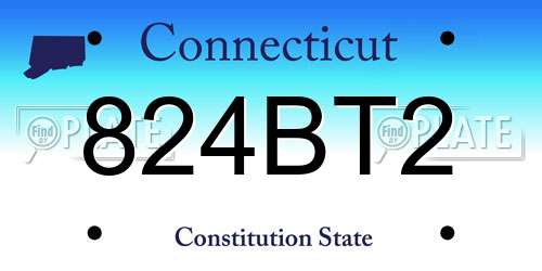 824BT2 Connecticut License Plate