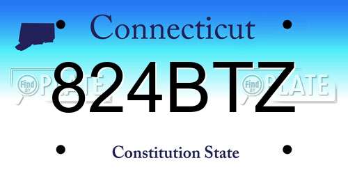 824BTZ Connecticut License Plate