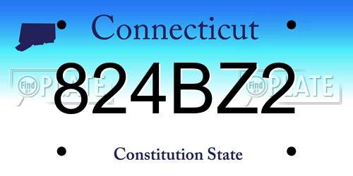824BZ2 Connecticut License Plate