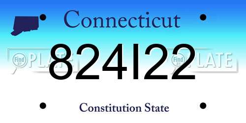 824I22 Connecticut License Plate
