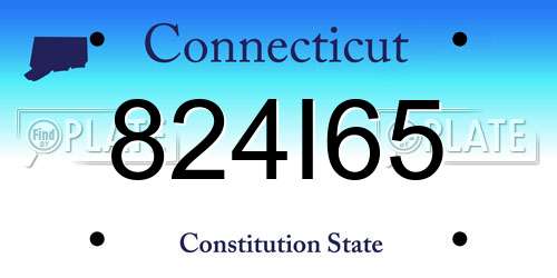 824I65 Connecticut License Plate