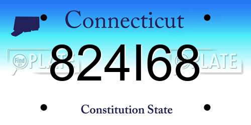 824I68 Connecticut License Plate