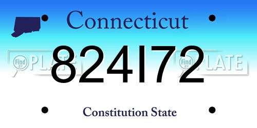 824I72 Connecticut License Plate