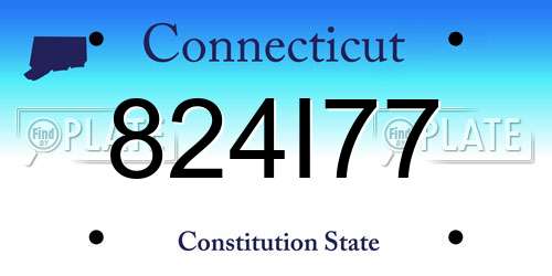 824I77 Connecticut License Plate