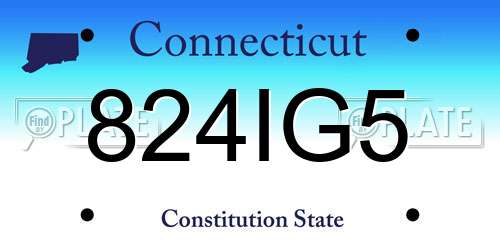 824IG5 Connecticut License Plate