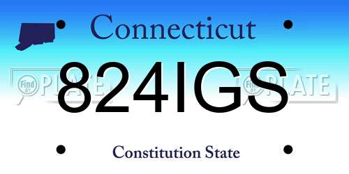 824IGS Connecticut License Plate