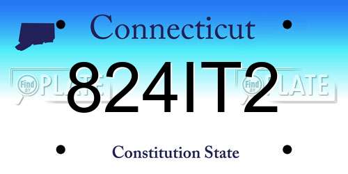 824IT2 Connecticut License Plate