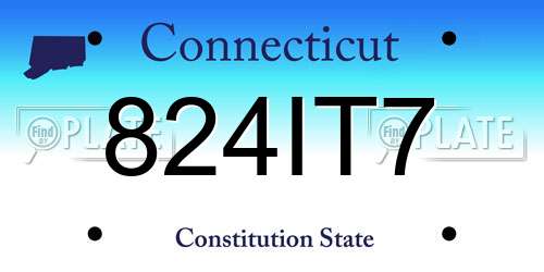 824IT7 Connecticut License Plate