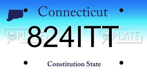 824ITT Connecticut License Plate
