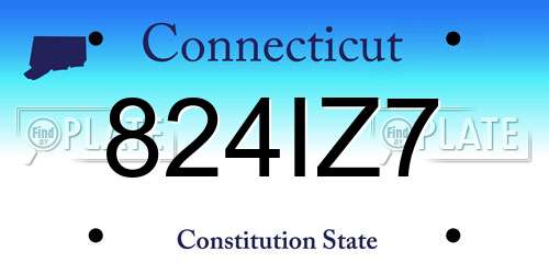 824IZ7 Connecticut License Plate