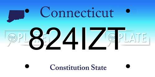 824IZT Connecticut License Plate