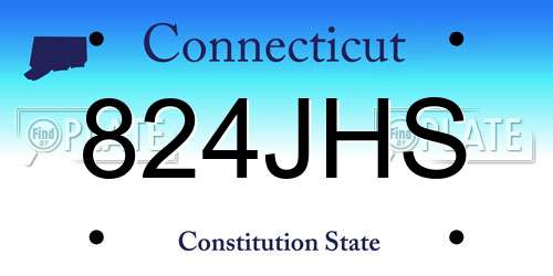 824JHS Connecticut License Plate