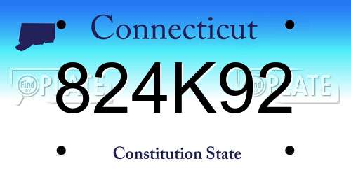 824K92 Connecticut License Plate