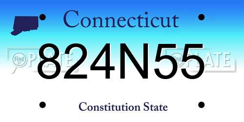824N55 Connecticut License Plate