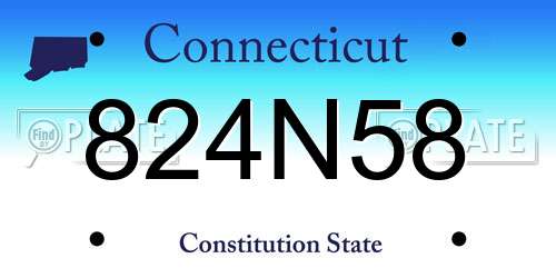 824N58 Connecticut License Plate