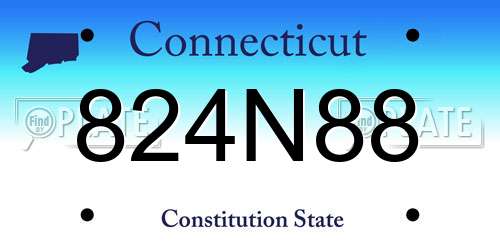 824N88 Connecticut License Plate