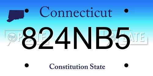 824NB5 Connecticut License Plate