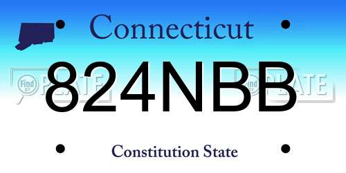 824NBB Connecticut License Plate