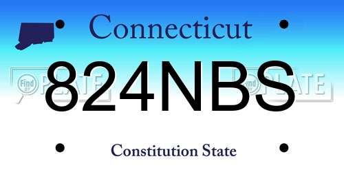 824NBS Connecticut License Plate