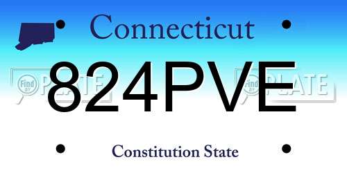 824PVE Connecticut License Plate