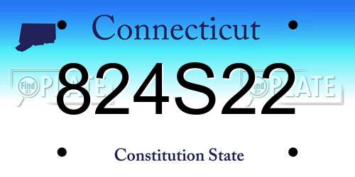 824S22 Connecticut License Plate