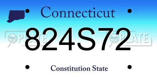 824S72 Connecticut License Plate