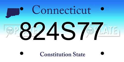 824S77 Connecticut License Plate