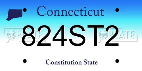 824ST2 Connecticut License Plate