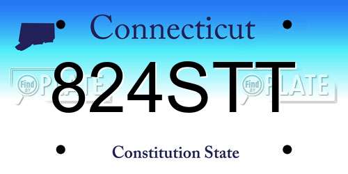 824STT Connecticut License Plate