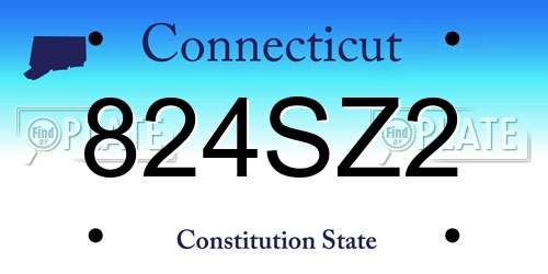 824SZ2 Connecticut License Plate
