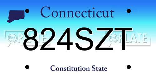 824SZT Connecticut License Plate