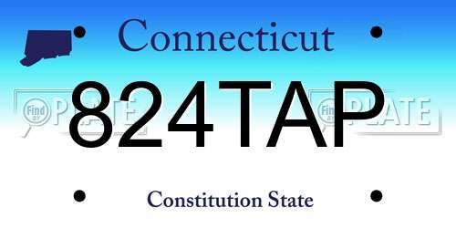 824TAP Connecticut License Plate