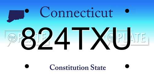 824TXU Connecticut License Plate