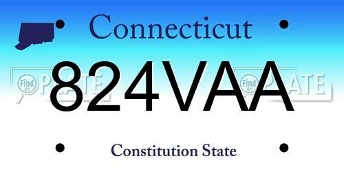 824VAA Connecticut License Plate
