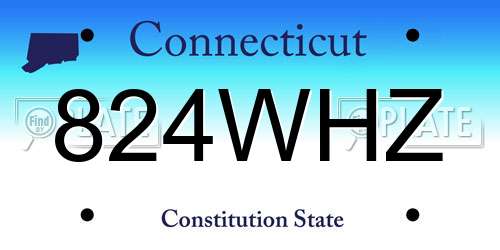824WHZ Connecticut License Plate