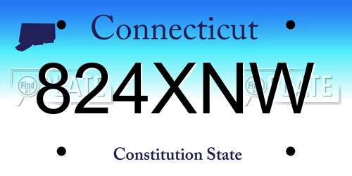 824XNW Connecticut License Plate