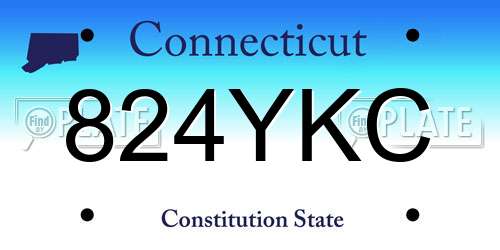 824YKC Connecticut License Plate
