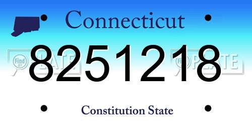 8251218 Connecticut License Plate