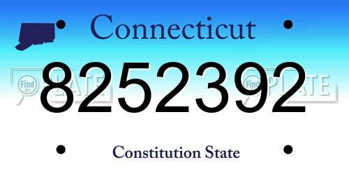 8252392 Connecticut License Plate