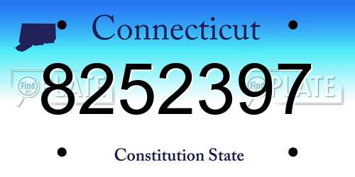 8252397 Connecticut License Plate
