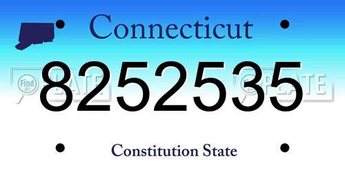 8252535 Connecticut License Plate