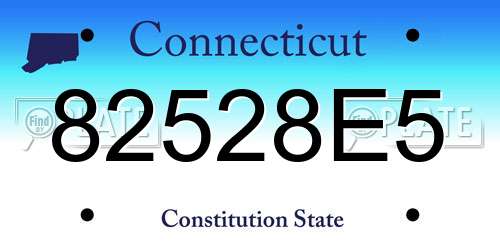 82528E5 Connecticut License Plate