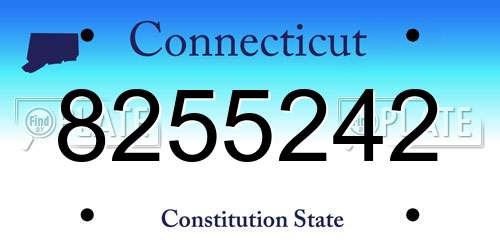 8255242 Connecticut License Plate