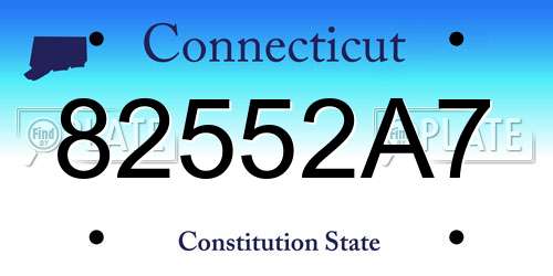 82552A7 Connecticut License Plate