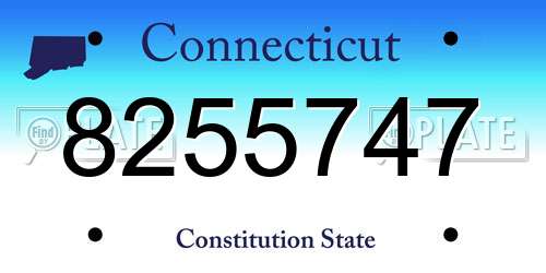 8255747 Connecticut License Plate