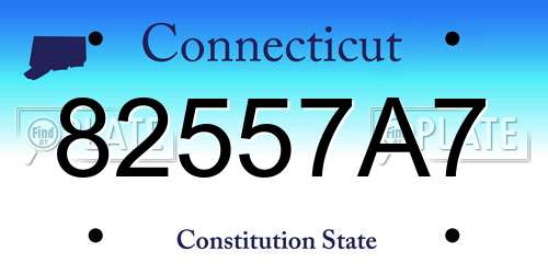 82557A7 Connecticut License Plate