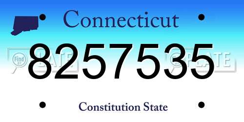 8257535 Connecticut License Plate