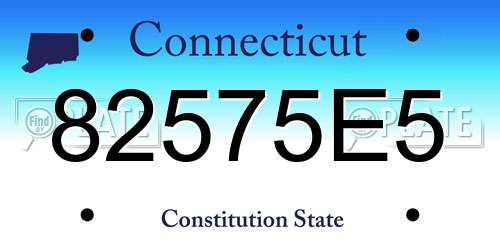 82575E5 Connecticut License Plate