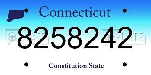 8258242 Connecticut License Plate