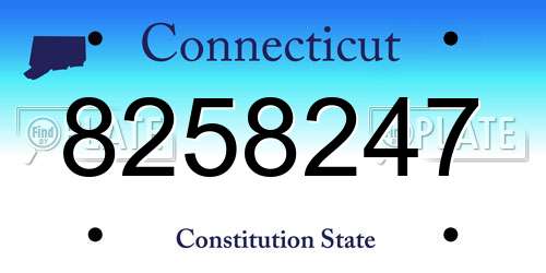 8258247 Connecticut License Plate